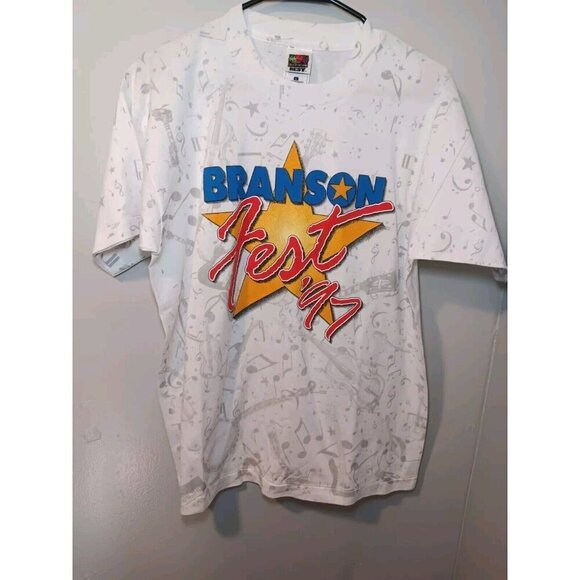 Vintage 1997 BRANSON Country Music Single Stitch AOP T-Shirt Size Large - Picture 1 of 6